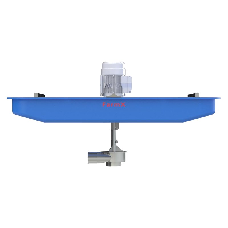 Máy bơm bùn dưới nước FarmX bản trọn bộ, mô tơ 3 kW trên phao xanh, xưởng FarmX Đầm Dơi Cà Mau