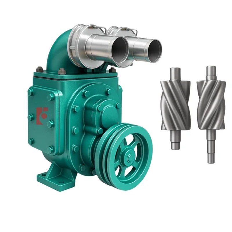 Đầu bơm bùn FarmX H50 màu xanh lục, họng 50 mm, pu li một rãnh, kèm hai trục vít inox, xưởng FarmX Đầm Dơi Cà Mau