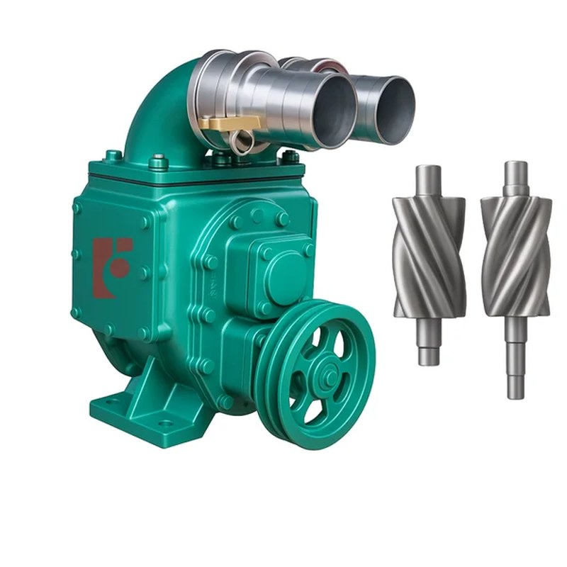 Đầu bơm bùn FarmX H75 màu xanh lục, họng 75 mm, cỡ giữa, kèm hai trục vít inox, xưởng FarmX Đầm Dơi Cà Mau